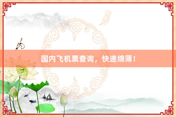 国内飞机票查询，快速绵薄！